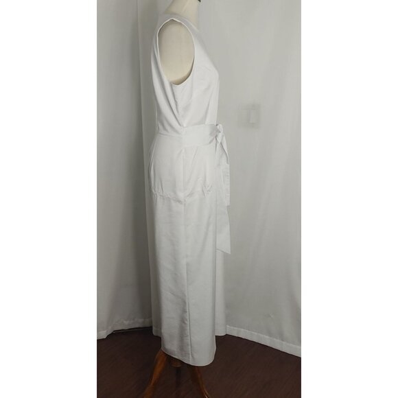 Antonio Melani Jumpsuit 12 White Sleeveless Wide Leg Crew Neck Adelaide - Picture 6 of 10